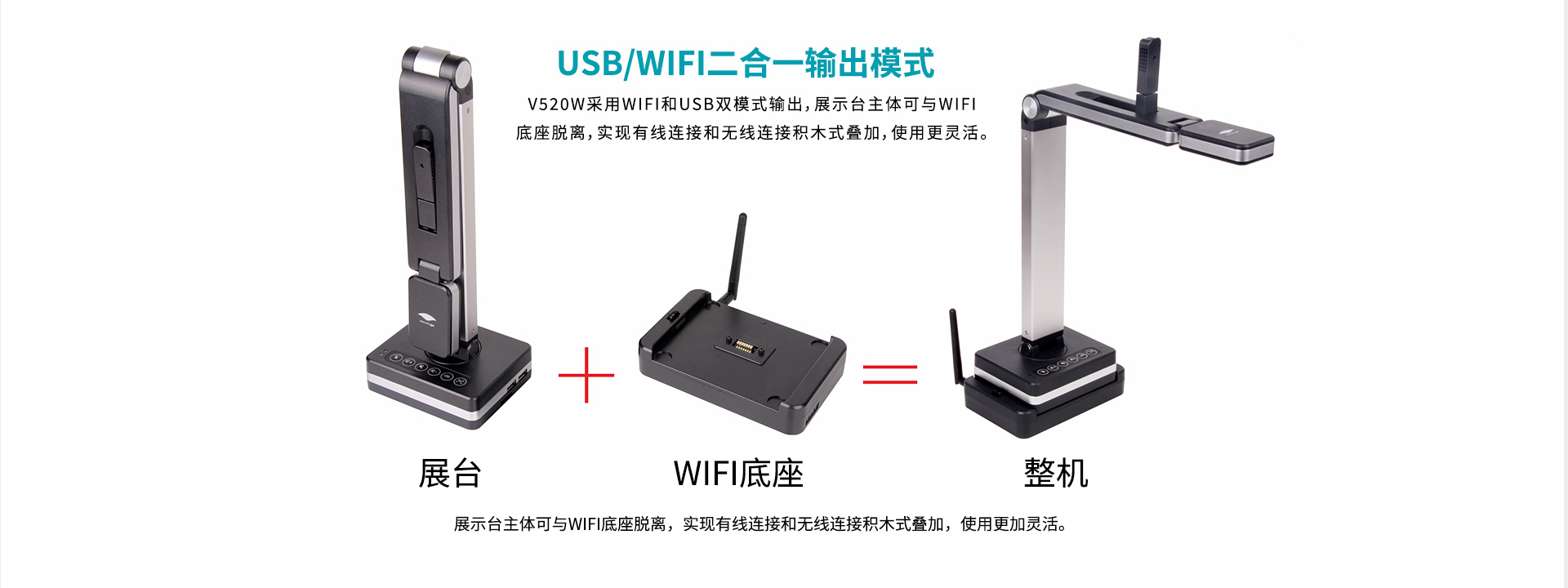 wifi无线高拍仪USB和WIFI二合一输出模式